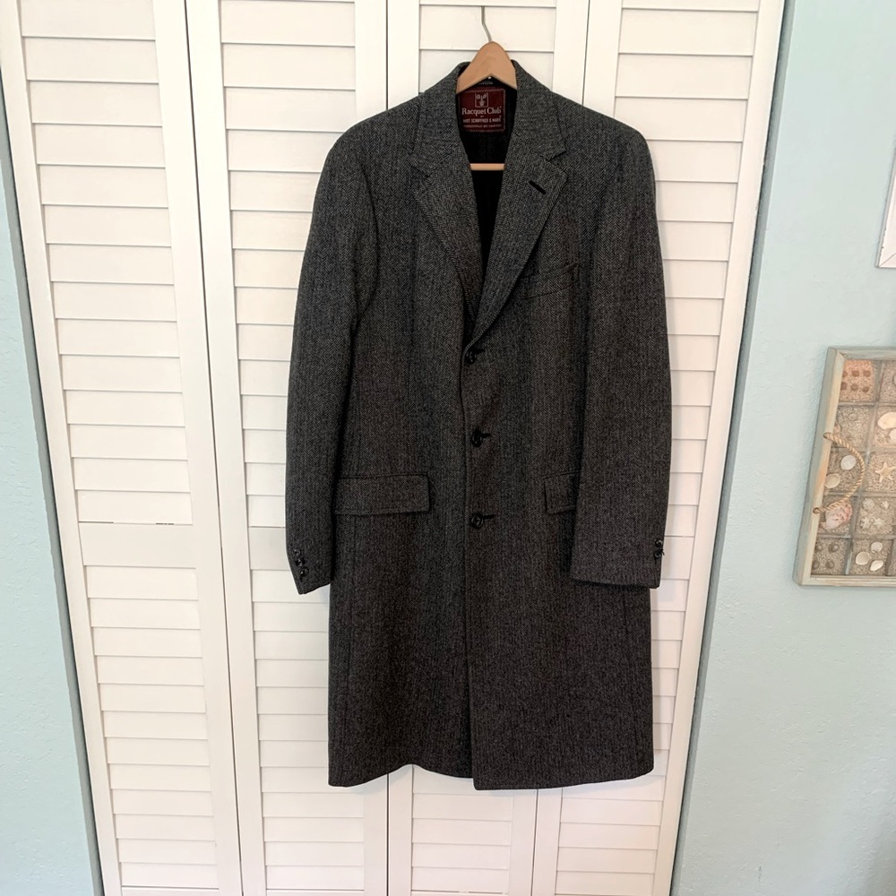 Men’s Gray Wool Overcoat Hart Schaffner Marx Gray Trench Coat Wool Blend